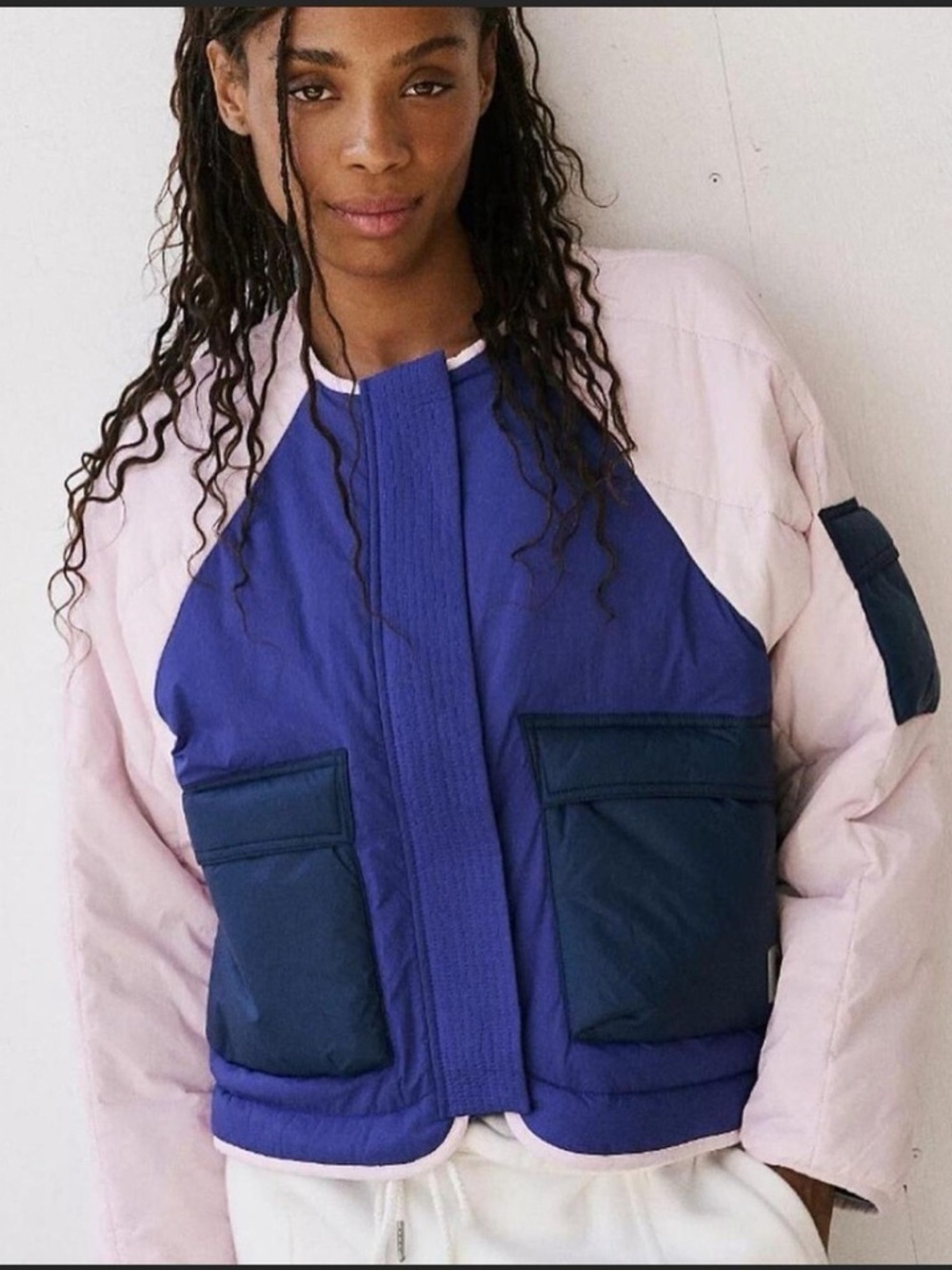 Free People Outta Left Field Jacket Womens Medium Cargo Puffer Coat FP Movement